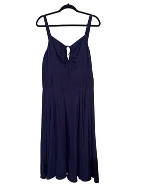 Trashy Diva Size 20 Navy Blue L’Amour Midi Length Dress Rayon Rockabilly Keyhole